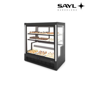 SAYL COMPAK Refrigerated Display Case with Fixed Front Doors, Rear Sliding Doors